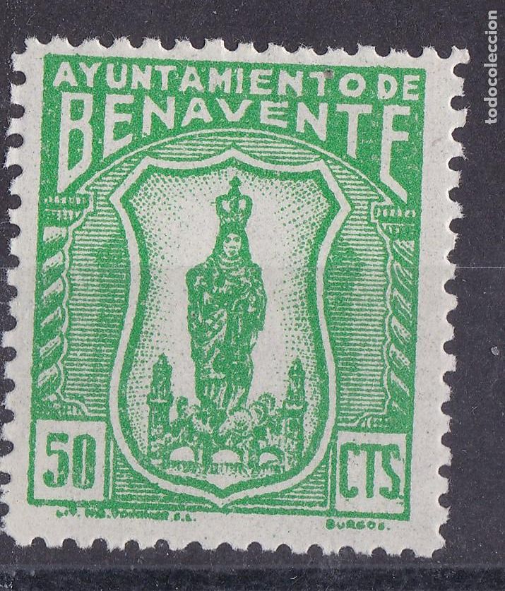 Briefmarken: SS9-FISCALES LOCALES Ayuntamiento BENAVENTE 50 Cts ** Sin Fijasellos. LUJO . Pie Fournier