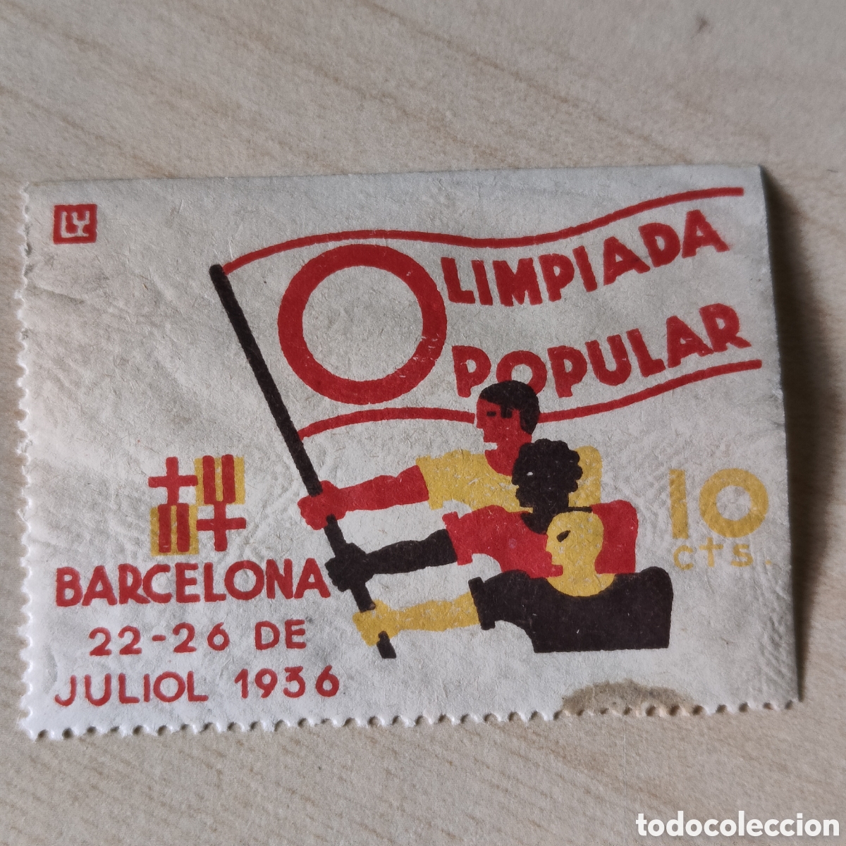Sellos: a37 Barcelona Olimpiada Popular 22-26 Julio 1936 Allepuz 161 Afinet 1243 Generalitat Catalunya