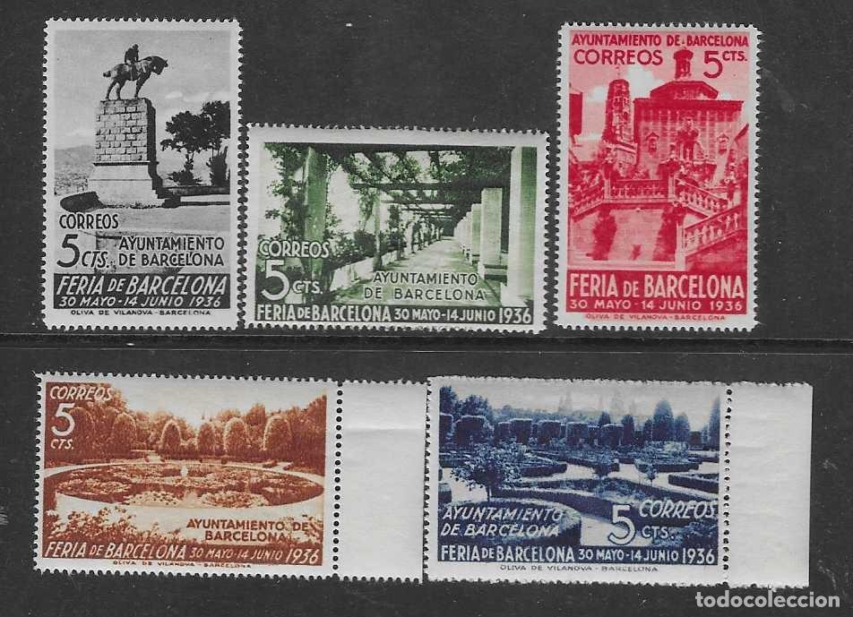 Sellos: BARCELONA- SERIE COMPLETA-FERIA DE BARCELON.- 30 DE MAYO A 14 JUNIO 1936-- VER FOTOS