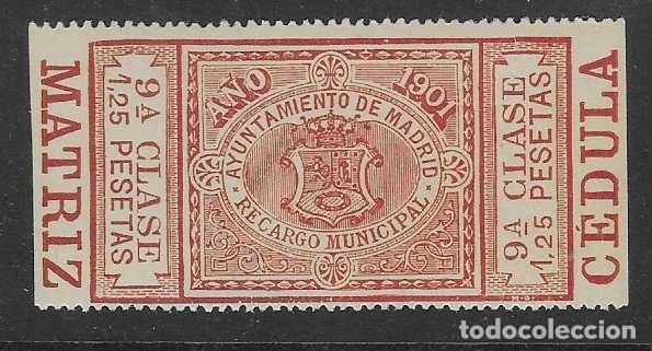 Sellos: MADRID- 1,25 PTAS. RECARGO MUNICIPAL- CEDULA- VER FOTOS