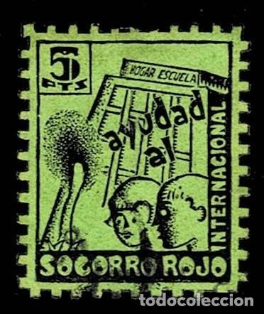 Sellos: Guerra Civil S.R.I. AYUDAD AL SOCORRO ROJO INTERNACIONAL Valor 5 Pts