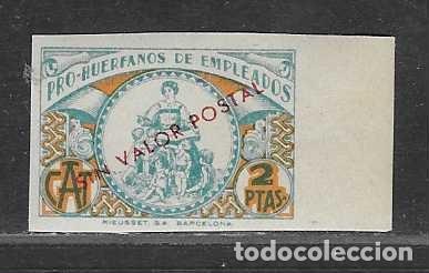 Sellos: PRO- HUERFANOS DE EMPLEADOS, 2 PTAS. SIN DENTAR-.- C.A.T. -TABACALERA- VER FOTOS