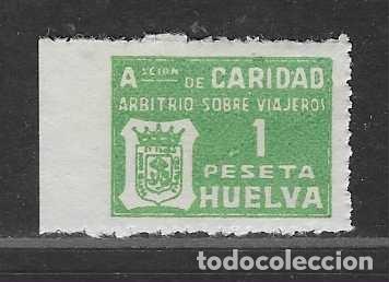 Sellos: HUELVA- 1 PTA-- ARBITRIO SOBRE VIAJEROS- VER FOTOS