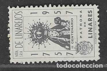 Sellos: LINARES , 5 CTS., -NTRA. SRA. DE LINAREJO- VER FOTOS