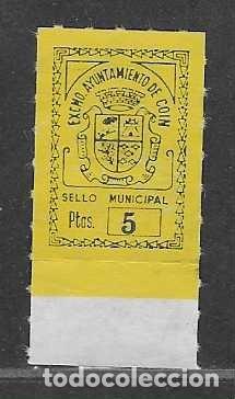 Sellos: COIN- MALAGA- , 5 PTAS., -SELLO MUNICIPAL- VER FOTOS