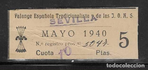 Sellos: SEVILLA- F.E. T. J.O.N.S., CUOTA 10 PTAS., - VER FOTOS