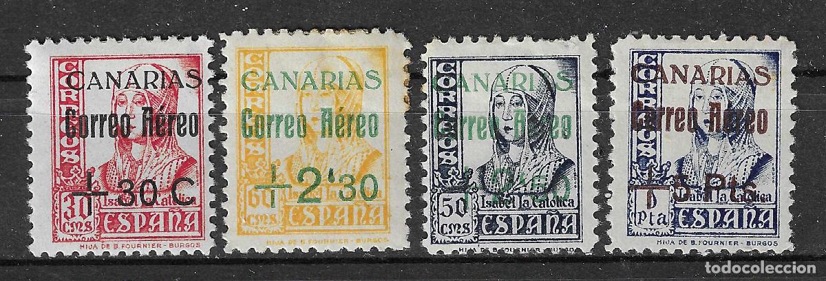 Sellos: CANARIAS 1937 EDIFIL 40/43* CON FIJASELLOS