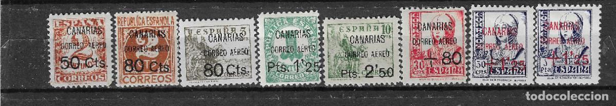 Timbres: CANARIAS 1937 EDIFIL 23/30* CON FIJASELLOS