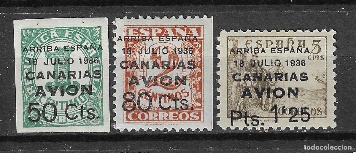 Timbres: CANARIAS 1937 EDIFIL 20/22* CON FIJASELLOS