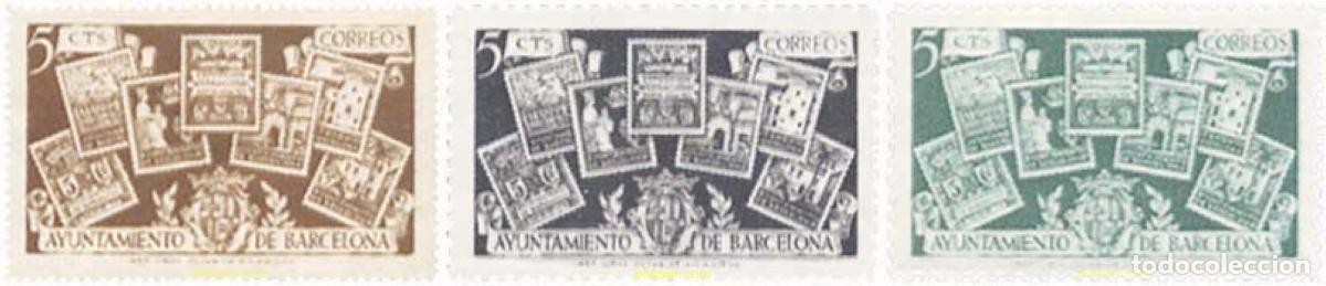 Sellos: 312857 HINGED ESPA&Ntilde;A. Barcelona 1945 SELLOS DE BARCELONA