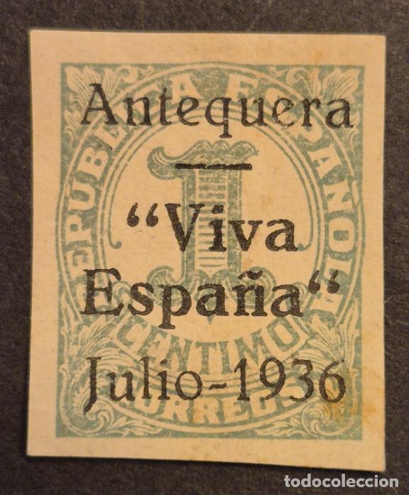 Timbres: Espa&ntilde;a 1936 - Emisiones locales patri&oacute;ticas, Antequera, (Edifil 1 *)