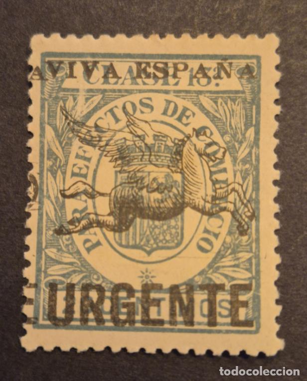 Francobolli: Espa&ntilde;a 1936 - Emis. locales patri&oacute;ticas, Burgos, 20c., sellos para efectos de Comercio (Edifil 83 *)
