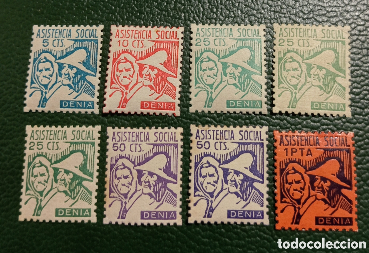 Sellos: LOTE 8 VI&Ntilde;ETAS ASISTENCIA SOCIAL DENIA - ALICANTE. GUERRA CIVIL. MNH