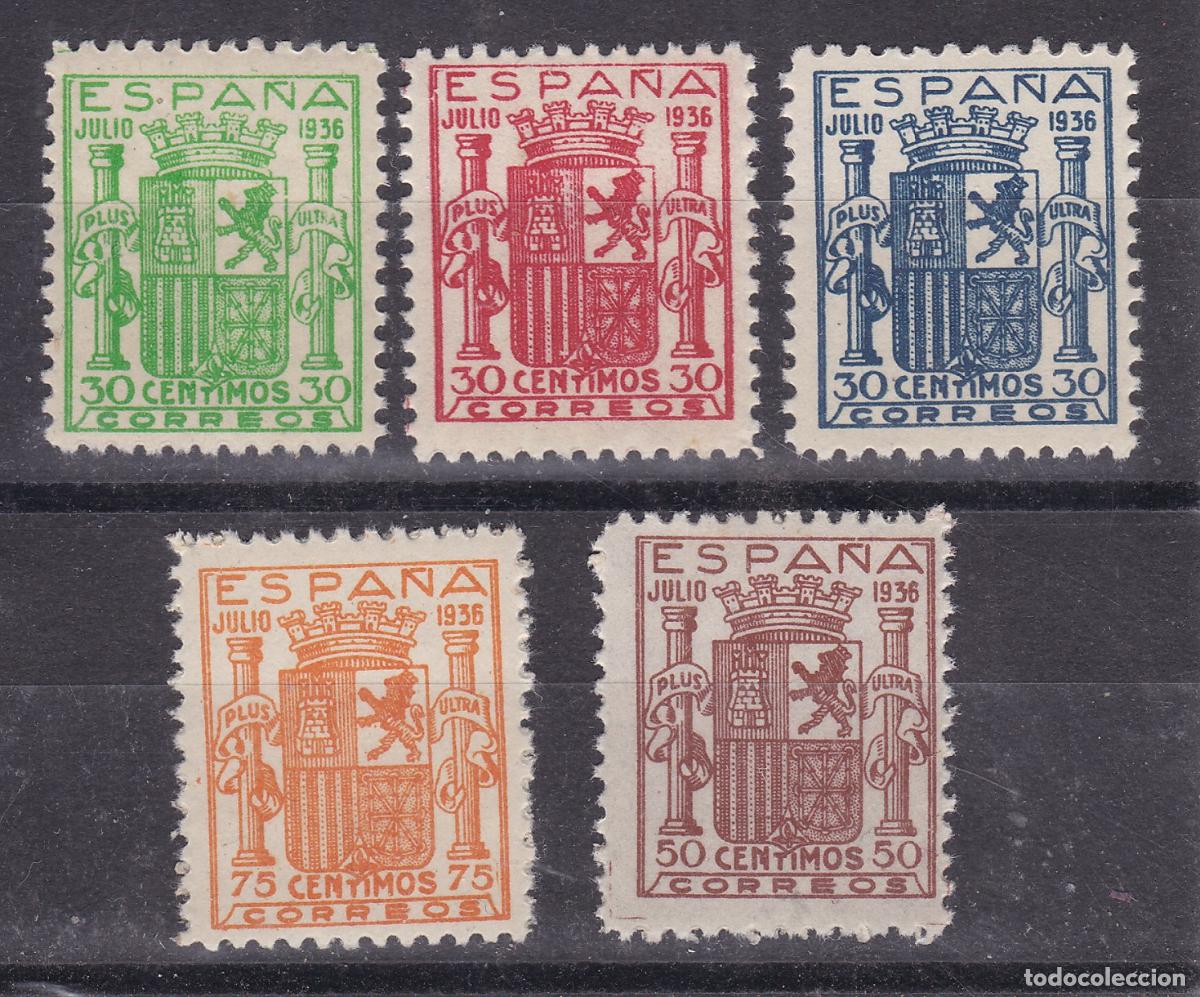 Sellos: FC-272-ESCUDO GRANADA Edifil 801 y otros x 5 Sellos** Sin Fijasellos .Perfectos. FALSOS FILATELICOS