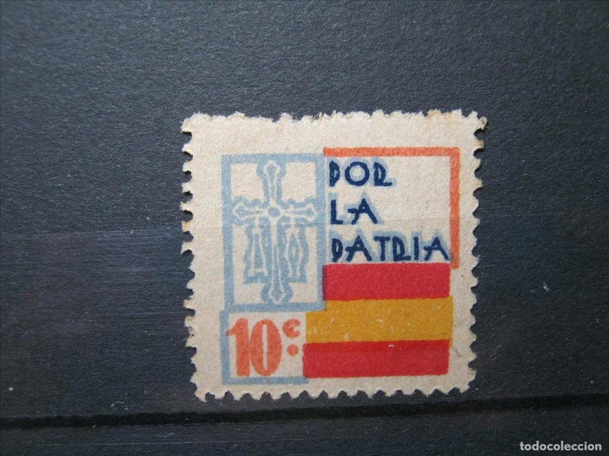 Sellos: ASTURIAS POR LA PATRIA 10 C. NUEVO SIN GOMA.