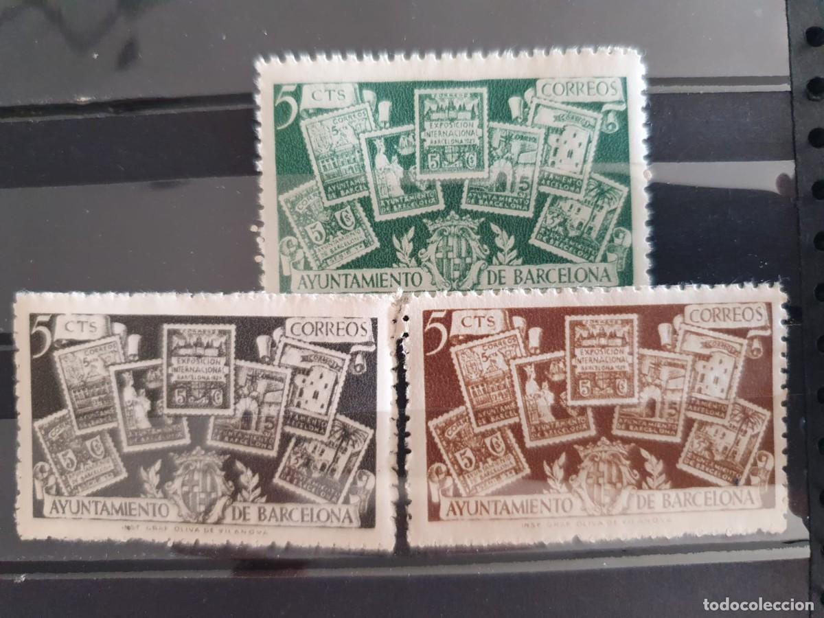 Sellos: BARCELONA EDIFIL 69 ** A 71 ** SERIE COMPLETA 1945