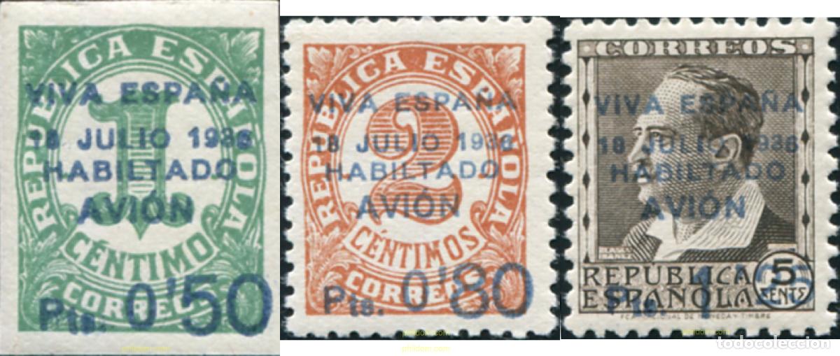 Sellos: 794292 MNH ESPA&Ntilde;A. Canarias 1936 SELLOS HABILITADOS PARA EL CORREO A CANARIAS