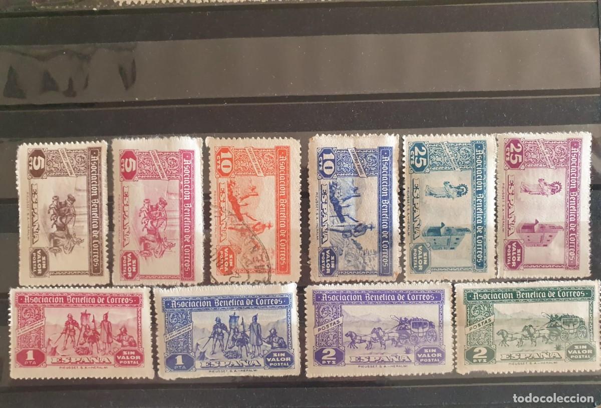 Sellos: LOTE SELLOS ASOCIACION BENEFICA CORREOS 1944 **
