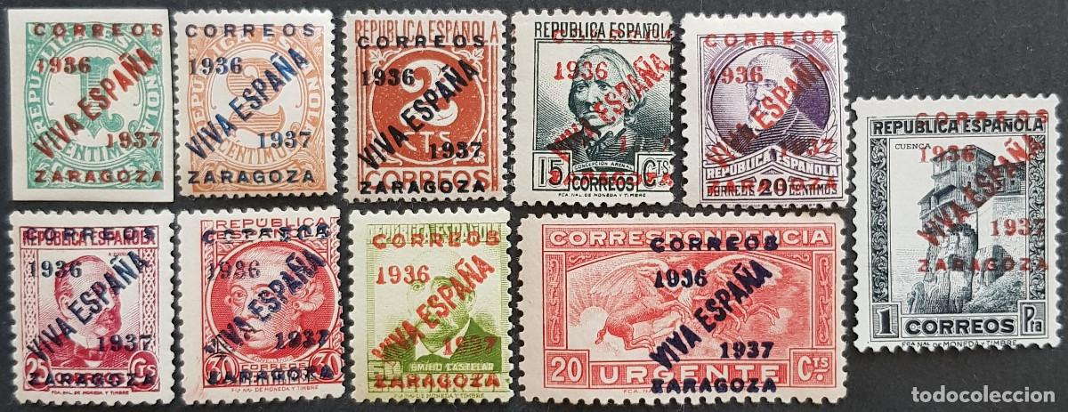 Sellos: ESPA&Ntilde;A 1937 - EMISIONES LOCALES PATRI&Oacute;TICAS - ZARAGOZA