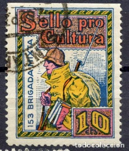 Sellos: VI&Ntilde;ETA &rdquo;PRO CULTURA&rdquo; DE LA 153 BRIGADA MIXTA, EDIFIL 2130 (RR) usada por correo