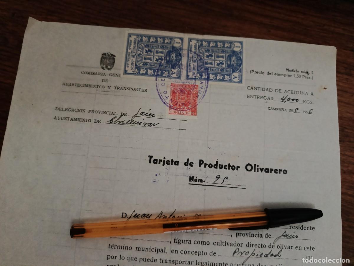 Sellos: TARJETA PRODUCTOR OLIVARERO OBRAS SOCIALES 1 PTA.