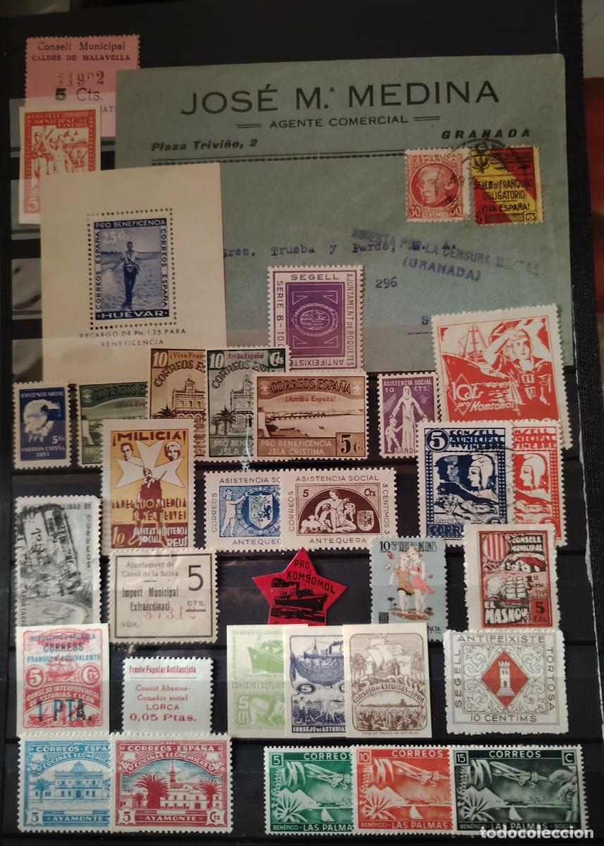 Sellos: LOTE DE SELLOS ESPA&Ntilde;A GUERRA CIVIL ESPA&Ntilde;OLA, ALTO VALOR EN CATALOGO LOTE 4