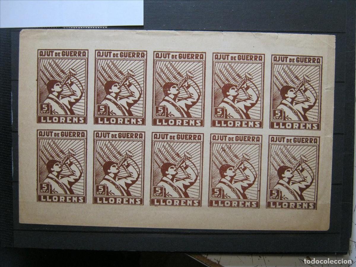 Sellos: LLORENS AJUT DE GUERRA HOJA SIN DENTAR NUEVA VER FOTOS.