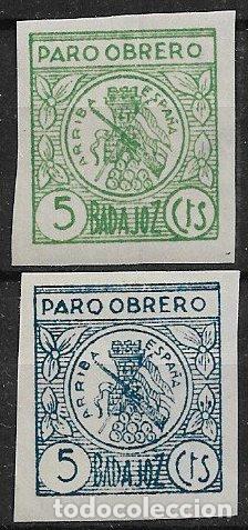 Sellos: Sellos Locales, Guerra Civil, BADAJOZ, FESOFI n&ordm; 16 y 18 * *