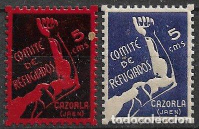 Sellos: Sellos Locales, Guerra Civil, Ja&eacute;n, CAZORLA, FESOFI n&ordm; 1 y 2 * *