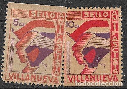 Sellos: Sellos Locales, Guerra Civil, Ja&eacute;n, VILLANUEVA, FESOFI n&ordm; 2 y 3 * *