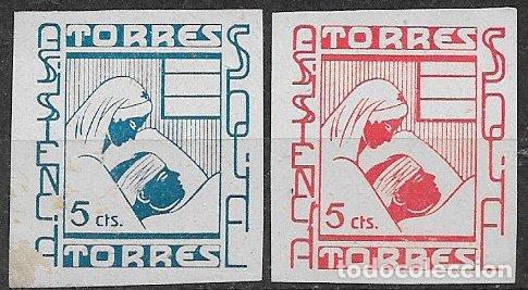 Sellos: Sellos Locales, Guerra Civil, Ja&eacute;n, TORRES, FESOFI n&ordm; 1 y 2 (*)