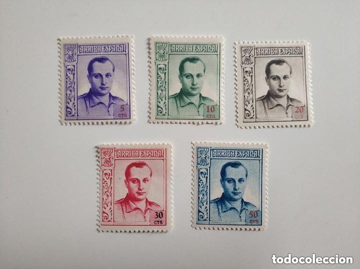 Sellos: Sellos Jose Antonio, Beneficencia - A&ntilde;o 1937 - Edifil 14/18 - 5 sellos nuevos