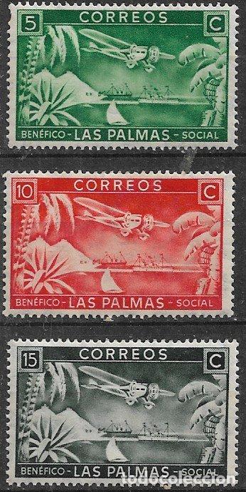 Sellos: Sellos Locales, Guerra Civil, Canarias, LAS PALMAS, FESOFI n&ordm; 19 a 21 * completa