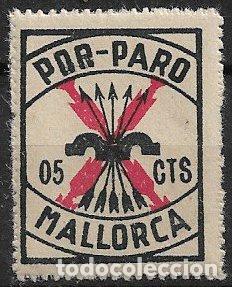Sellos: Sellos Locales, Guerra Civil, Baleares, MALLORCA, FESOFI n&ordm; 20a * * POR en lugar de pro