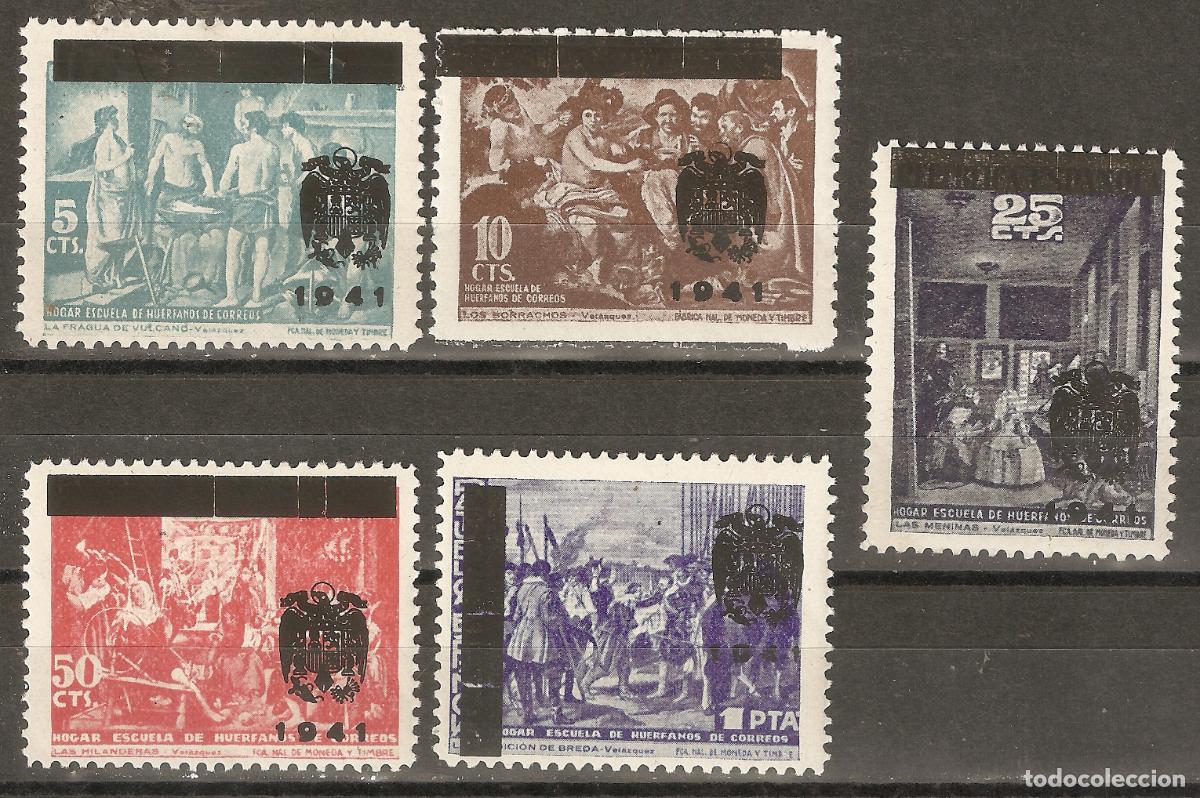 Sellos: BENEFICENCIA 1941 EDIFIL NE 35/NE 39** SIN FIJASELLOS