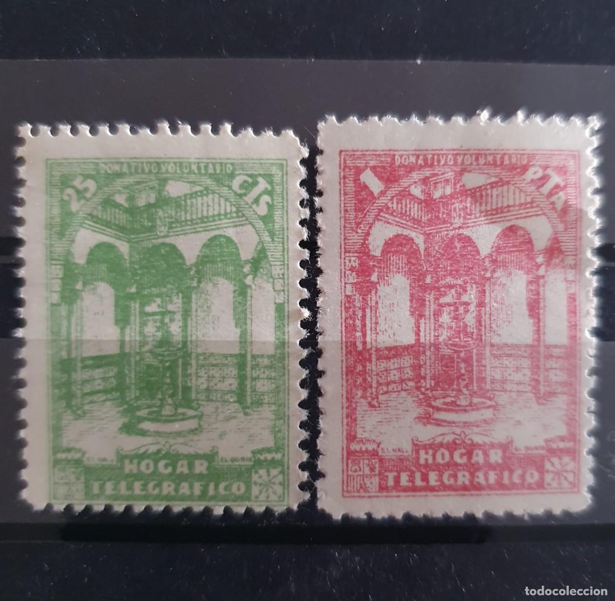 Sellos: HUERFANOS DE TELEGRAFOS EDIFIL 14 ** + 15 ** ESPA&Ntilde;A 1938