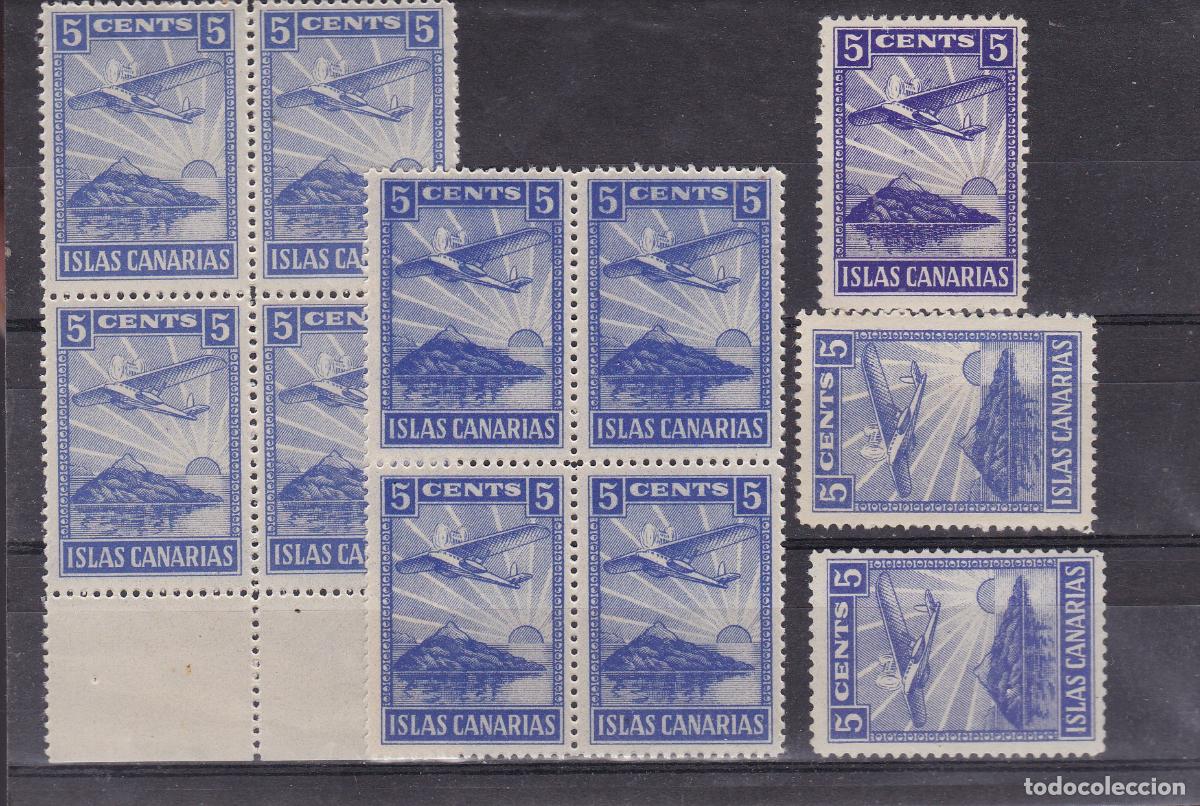 Sellos: FC4-80- Guerra Civil Locales ISLAS CANARIAS x 11 Sellos Nuevos . Colores . LUJO