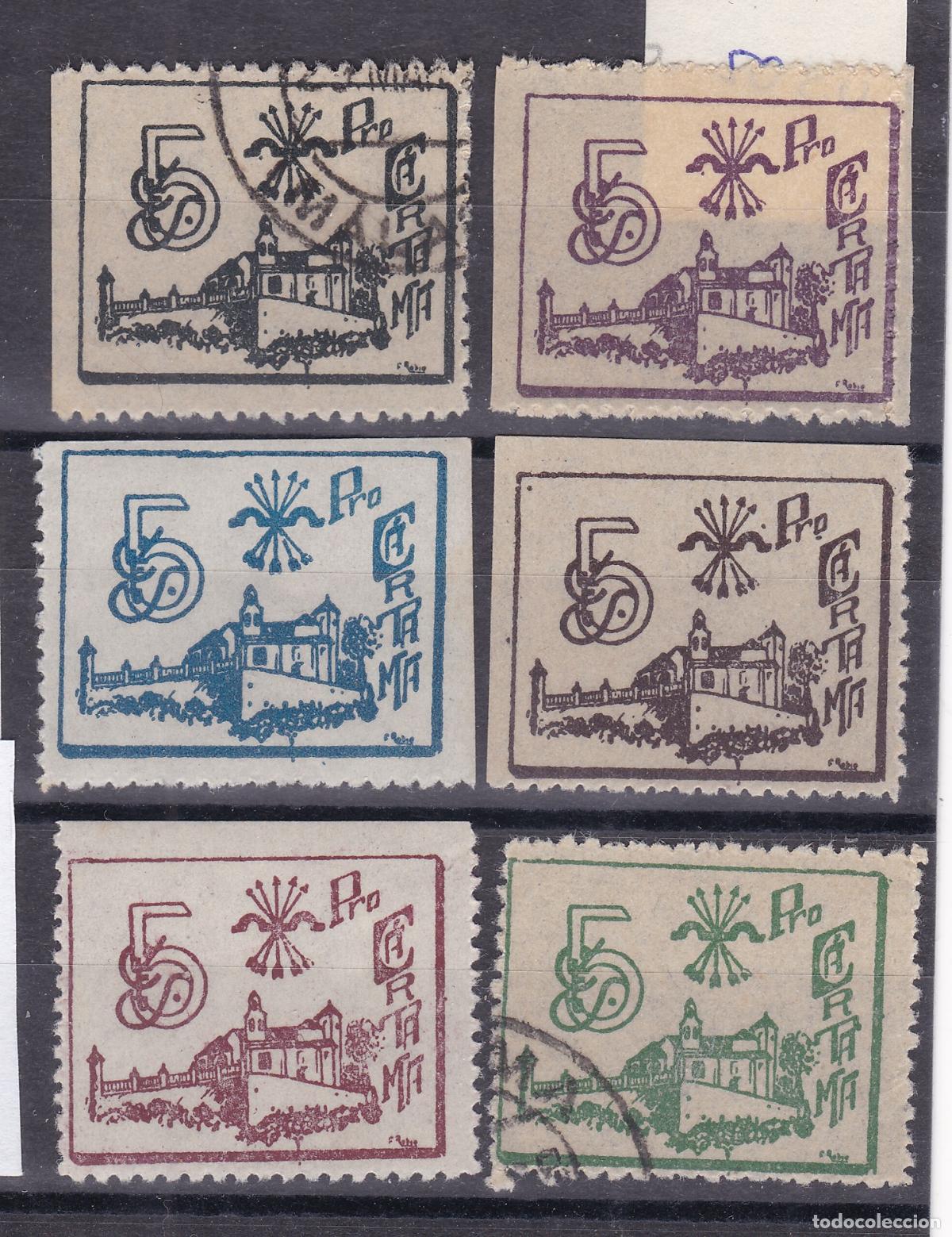 Sellos: FC4-93- Guerra Civil Ben&eacute;ficos PRO CARTAMA x 6 Colores. Perfectos