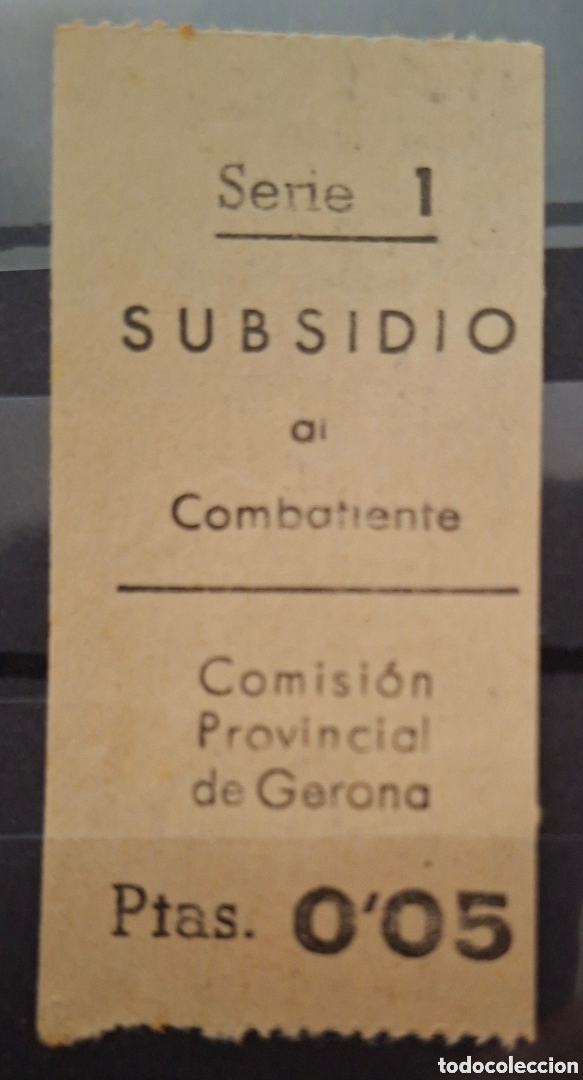 Sellos: Subsidio al Combatiente Gerona 0.05 ptas Raro