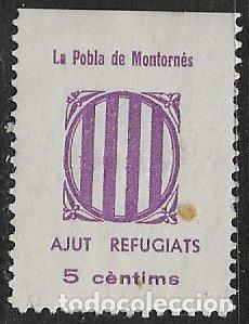 Sellos: Sellos Locales, Guerra Civil, Tarragona, LA POBLA DE MONTORN&Eacute;S, FESOFI n&ordm; 1 *