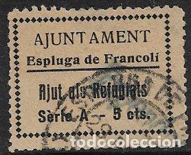 Sellos: Sellos Locales, Guerra Civil, Tarragona, ESPLUGAS DE FRANCOL&Iacute;, FESOFI n&ordm; 3 (o)