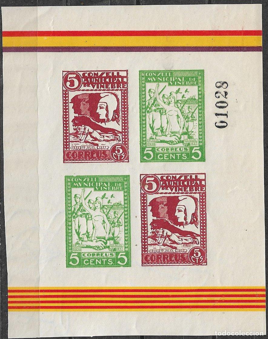 Stamps: Sellos Locales, Guerra Civil, Tarragona, VINEBRE, FESOFI n&ordm; 13 * *