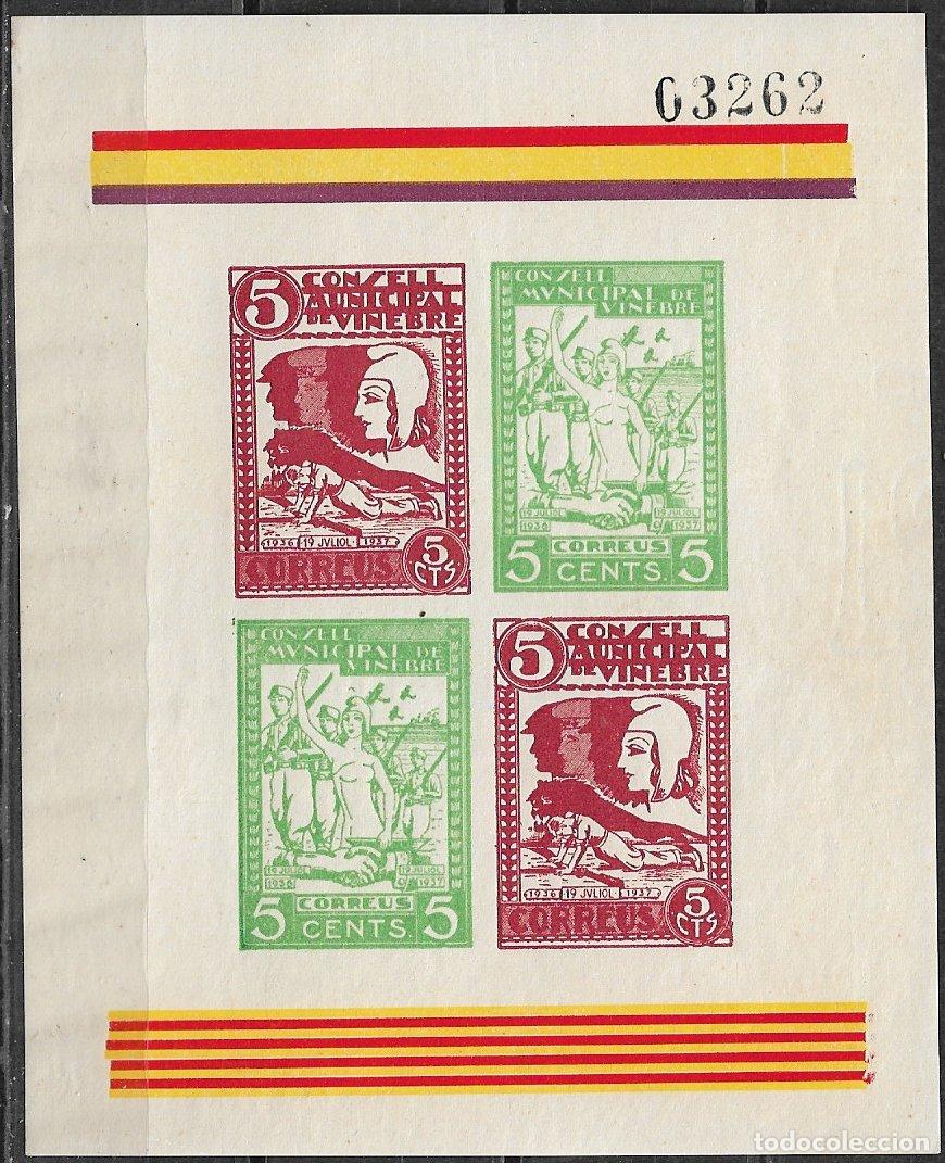 Stamps: Sellos Locales, Guerra Civil, Tarragona, VINEBRE, FESOFI n&ordm; 19 * *