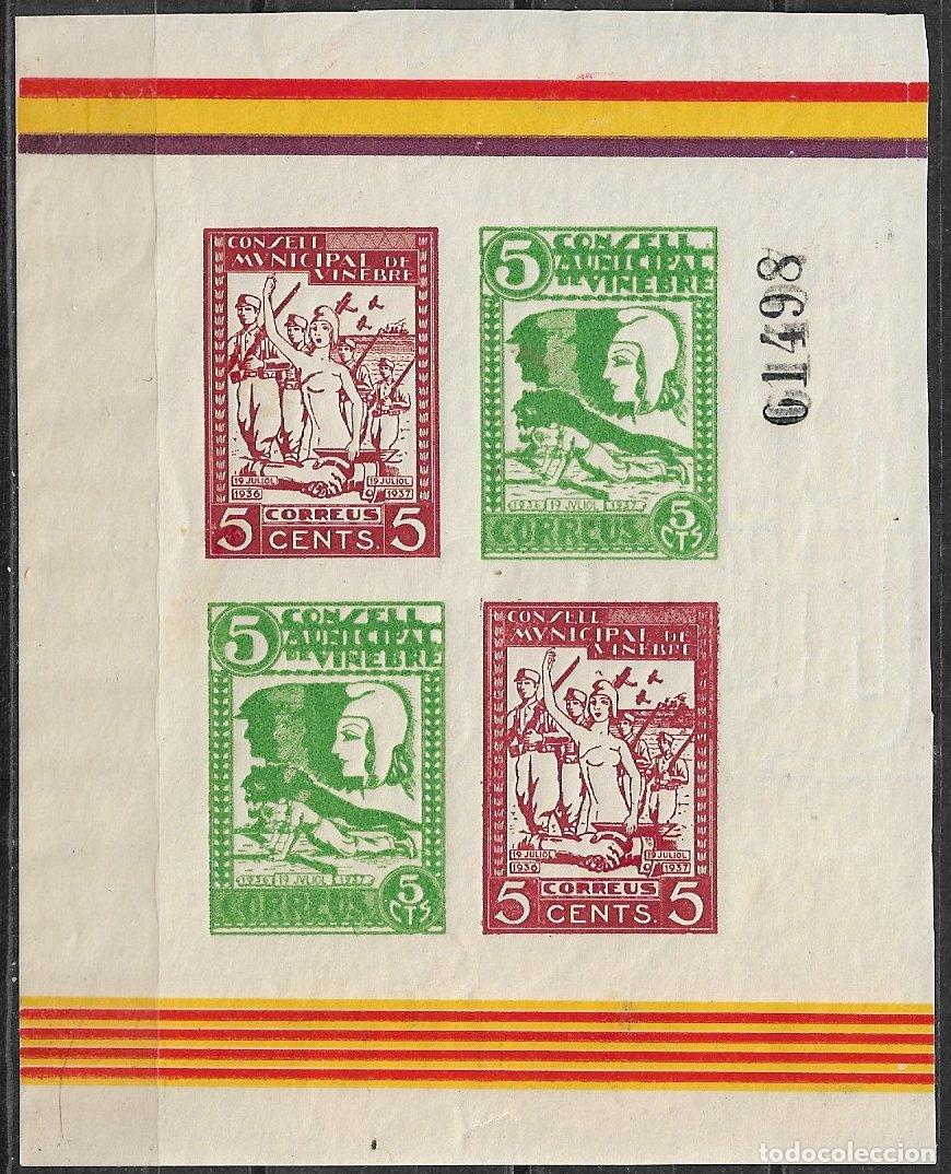 Stamps: Sellos Locales, Guerra Civil, Tarragona, VINEBRE, FESOFI n&ordm; 14 * *