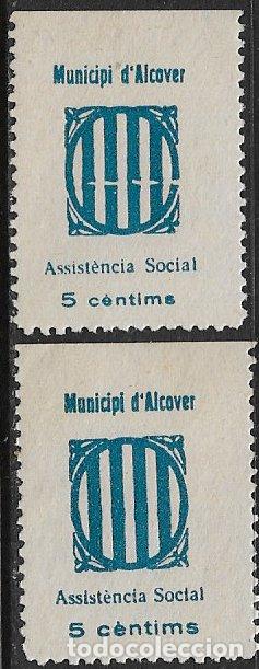 Stamps: Sellos Locales, Guerra Civil, Tarragona, ALCOVER, FESOFI n&ordm; 2 y 2a * * variedad