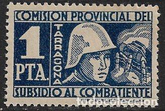 Stamps: Sellos Locales, Guerra Civil, Tarragona, TARRAGONA, FESOFI n&ordm; 22 * * LUJO