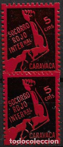 Sellos: Sellos Locales, Guerra Civil, Murcia, CARAVACA, FESOFI n&ordm; 1 y 1a * *