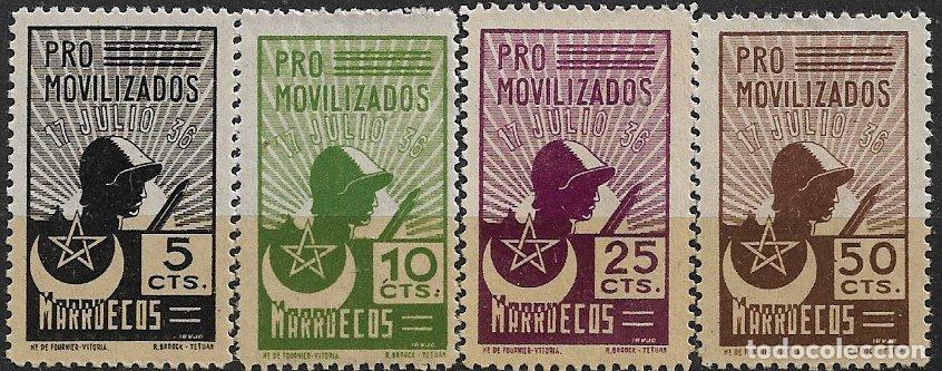 Sellos: Sellos Locales, Guerra Civil, Extranjero, MARRUECOS, FESOFI n&ordm; 1 a 4 * *