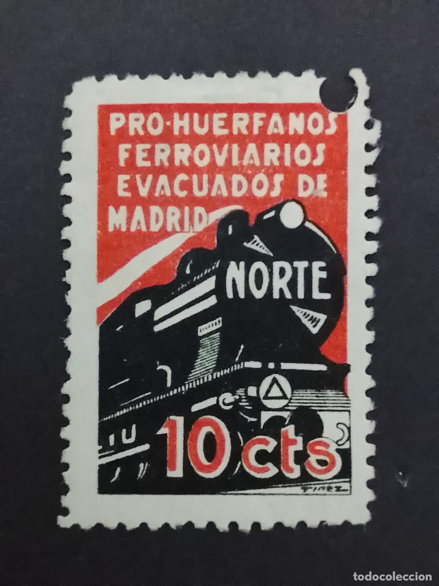 Sellos: Sello Pro-hu&eacute;rfanos ferroviarios evacuados de Madrid