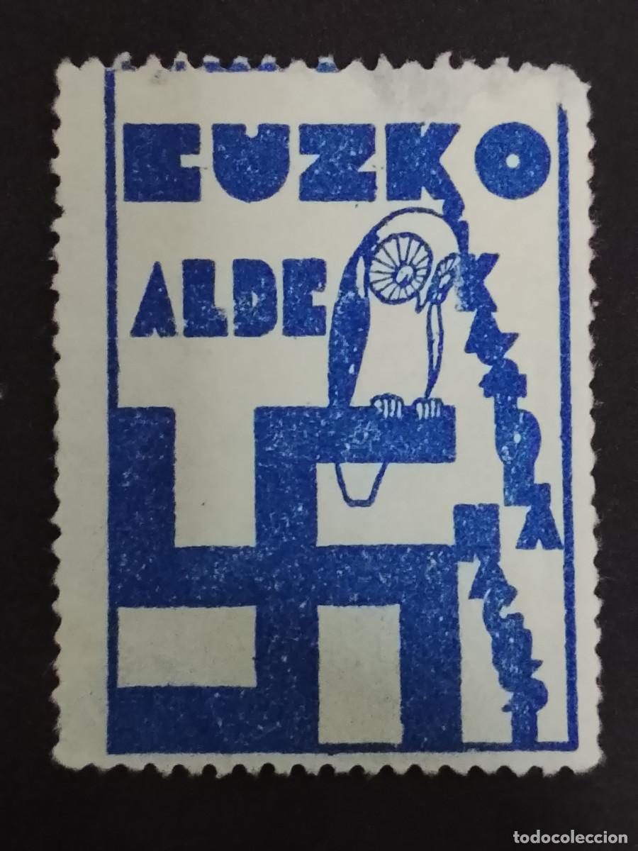 Sellos: Sello Eusko Alde (azul). Guerra Civil. Gobierno Vasco